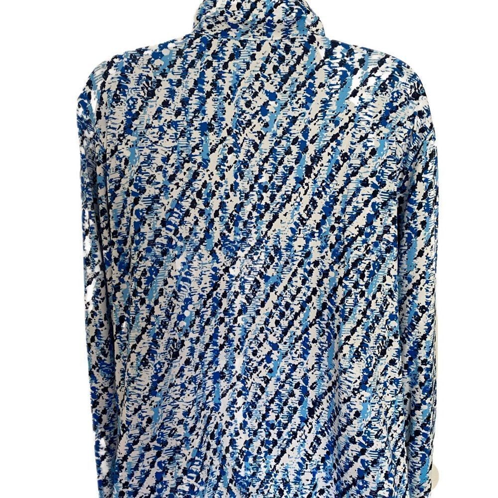 Emerald 18 UPF 50 Quarter Zip- XL blue white multi print, polyester span… - Picture 3 of 6